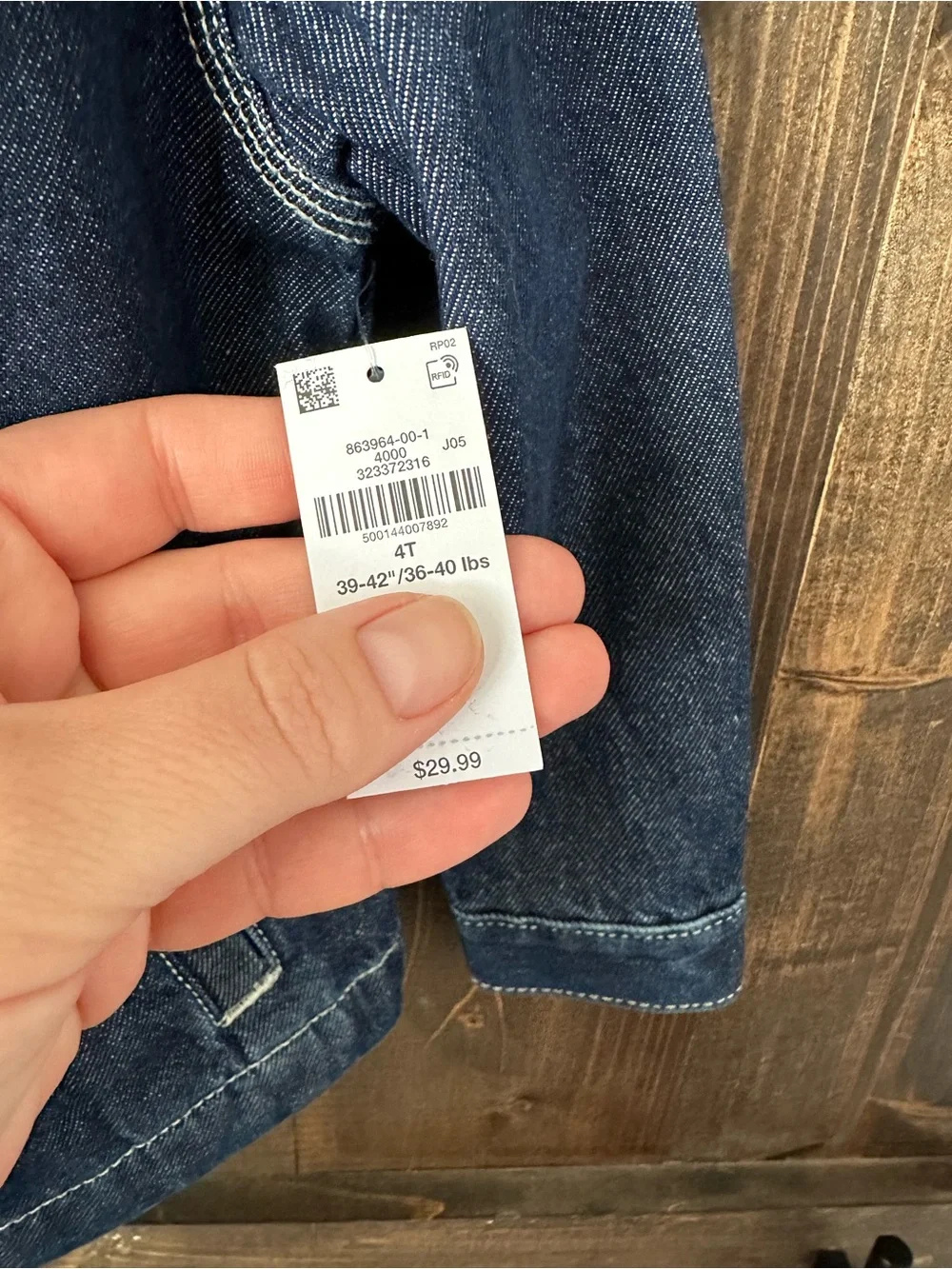 Old Navy Kids Navy Blue Denim Jacket with Button Front